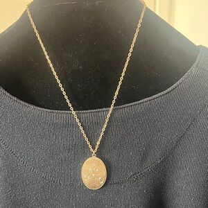 Gold-Tone Aquarius Zodiac Constellation Pendant Necklace